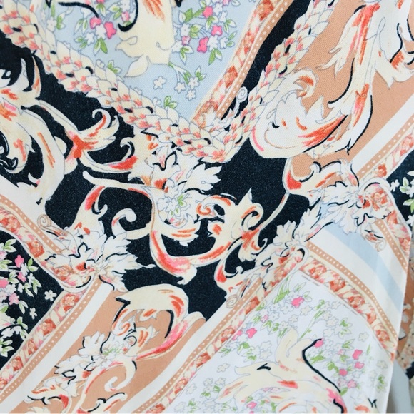 Spense Sz M Wide Leg Crop Jumpsuit Smocked Bodice Ruffles Pull On Retro - Picture 6 of 11